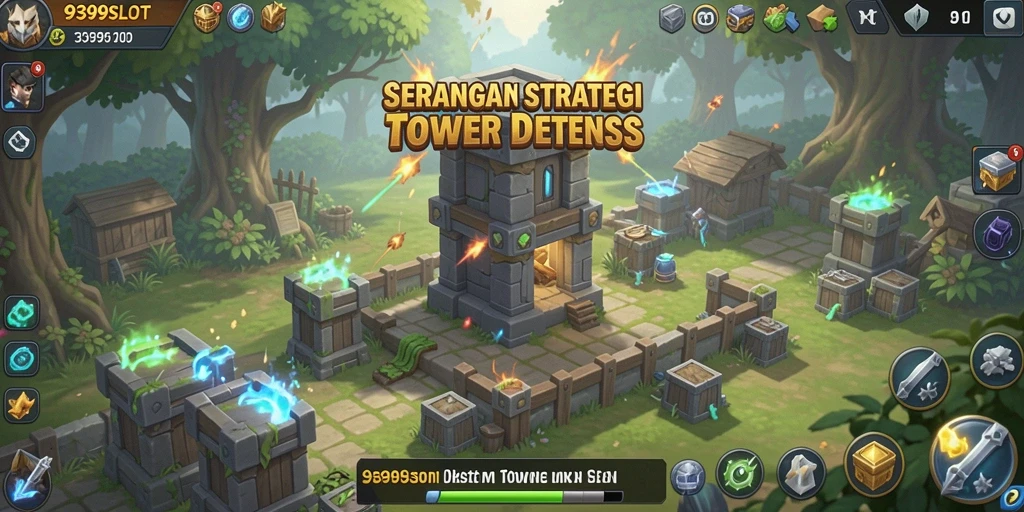 Tampilan gameplay seru dari 9399SLOT dalam aksi Tower Defense.