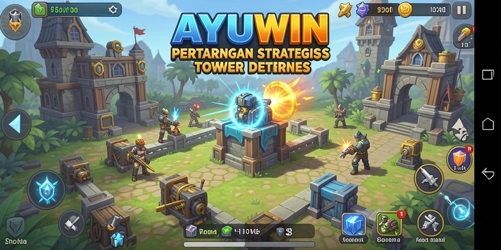 Gameplay AYUWIN yang menantang dan seru dalam pertahanan tower.