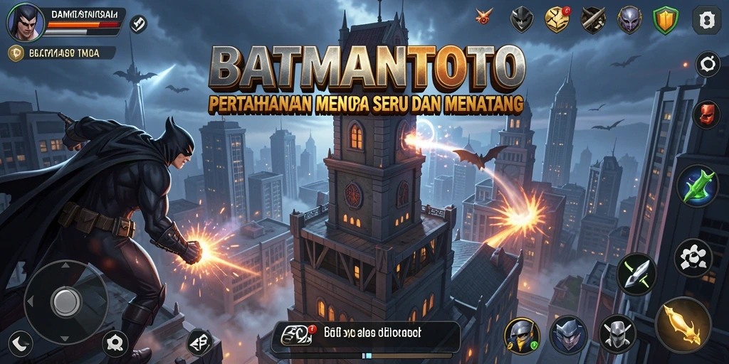 Tampilan gameplay menarik <strong>BATMANTOTO</strong> dalam pertempuran Tower Defense.