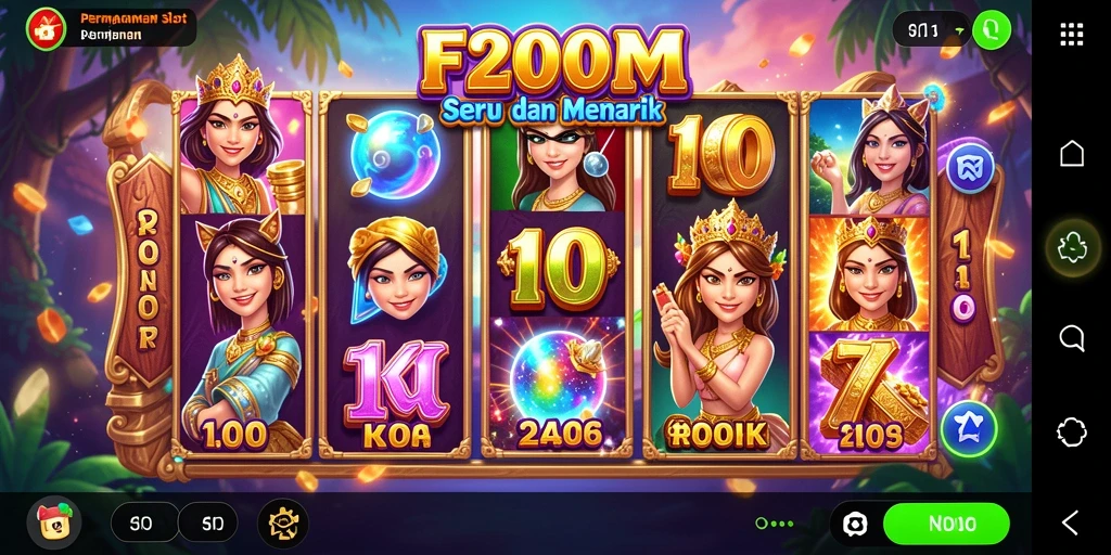 Gameplay Slot F200M yang penuh warna dan interaktif.