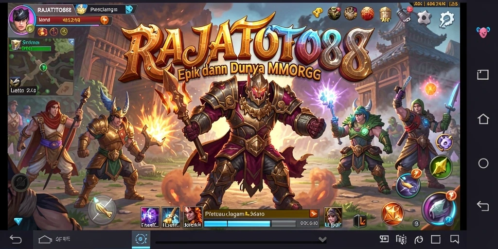 Tampilan screenshot utama RAJATOTO88 menampilkan pertarungan epik dalam MMORPG.