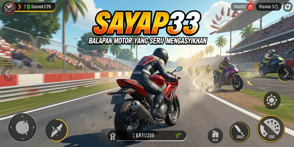 Tampilan menegangkan dari balapan motor di SAYAP33.