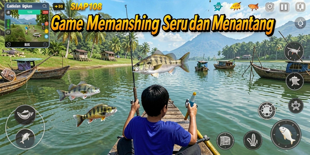 Tampilan gameplay seru di SIAP108 dengan aksi memancing yang mendebarkan.