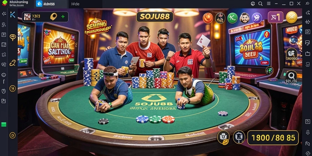 Tampilan gameplay SOJU88 yang menonjolkan berbagai permainan Kasino.
