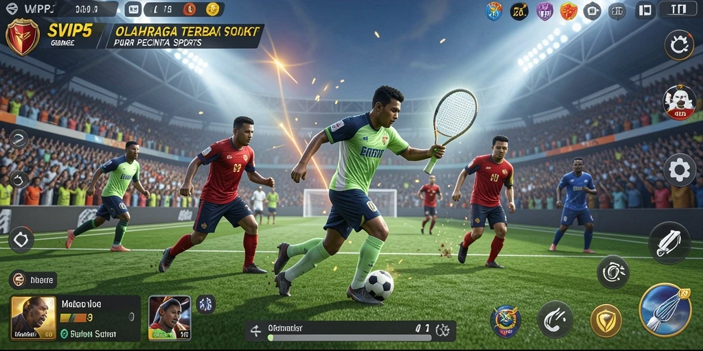 Gameplay seru SVIP5 dengan berbagai mode olahraga.